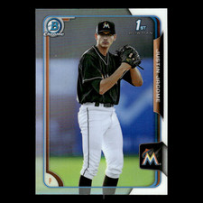Justin Jacome #162 2015 Bowman Chrome Draft Refractor Miami Marlins Baseball MLB