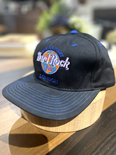 Vintage Hard Rock Cafe London Black Adjustable Strap Hat Cap Save The Planet - Picture 2 of 11
