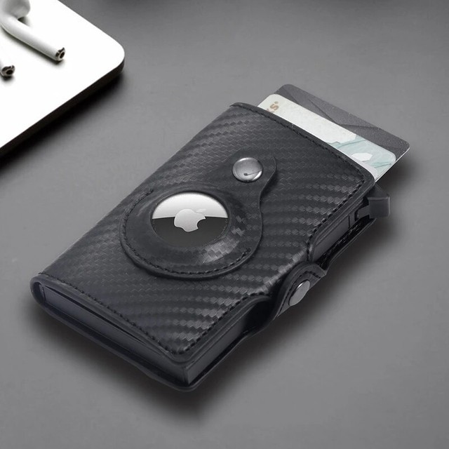 Black Airtag Wallet Card Holder Smart Anti-lost Protective Cover RFID Wallet UK GU11166 Black Airtag Wallet Card Holder Smart Anti-lost Protective Cover RFID Wallet UK GU11166