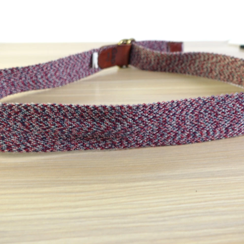 Ремень перепончатый взрослый 32 красный фиолетовый меланж золото двойная пряжка опрятный инди унисекс - Изображение 4 из 4