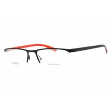 Hugo Boss Men's Eyeglasses Black Crystal Red Half Rim Frame  0610/N 0BLX 00