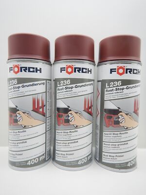 3X FÖRCH ROSTSTOPP GRUNDIERUNG ANTI ROST PREMIUM ROTBRAUN L236 SPRAY 400ML