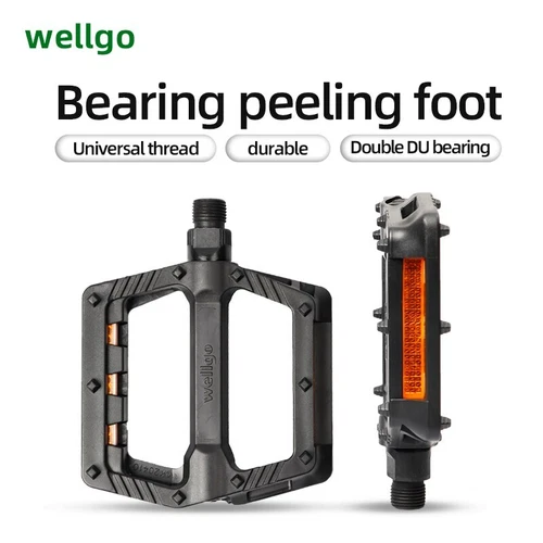 Wellgo DU Sealed Bearing Non-slip Pedal For MTB Road Bike Flat/Platform Pedals - Picture 2 of 17