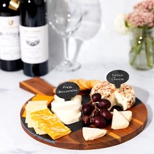 Charmont Large Round Charcuterie Board with Handle Acacia Wood Cheese Board 11.5