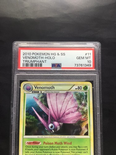 Pokemon Cards: HGSS Triumphant Rare Holo: Venomoth 11/102 PSA 10 - Picture 3 of 6