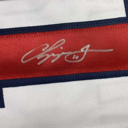 Autographed/Signed CHIPPER JONES Atlanta White Stat Baseball Jersey JSA COA Auto - Picture 3 of 4