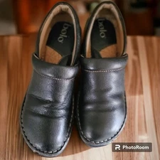 Bolo Concept Leather Clog Black Leather Slip On Comfort Wedge Womens 6M