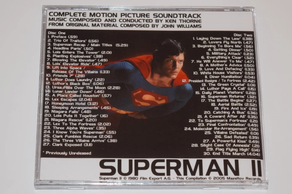Superman II 2 Complete Score Soundtrack Ken Thorne 2-CD Set PROMO 1980 57 tracks - Bild 2 von 4