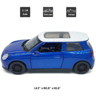 1:34 Mini Cooper Model Car Diecast Toy Cars 2 Doors Open Pull Back