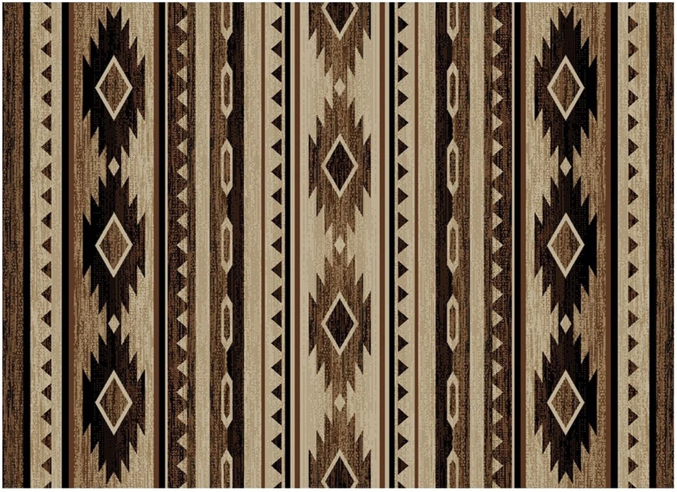 Alfombra marrón tribal cabaña rústica suroeste 8x10 Southwestern  Foto 2 de 2