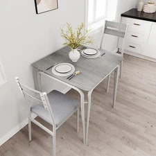 Dining Table for 2, Small Table and Chairs Set of 2, Square Dinette Set for 2 US