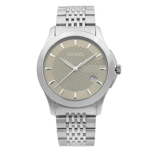 Gucci G-Timeless 38mm Date Steel Logo Bronze Dial Quartz Men Watch YA126406 731903240445 | eBay