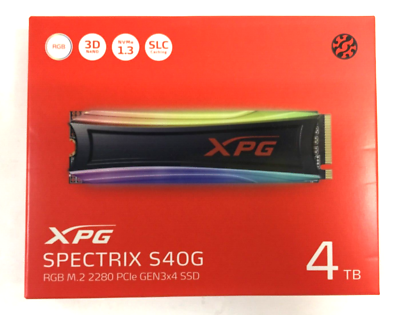 ADATA XPG SPECTRIX S40G M.2 SSD 4TB新品 ADATA XPG Spectrix S40g RGB 4.0tb SSD PCIe NVMe M.2 2280 Solid