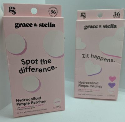 {2 Pack} Grace & Stella Pimple Patches for Face FOUR BOXES (Heart 72 Count) 9/27