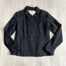 Toast Embroidered Wool Jacket Black Size Uk 10 Us 6