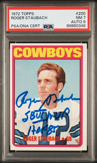1972 Topps Roger Staubach RC PSA 7 DNA AUTO 9 HOF 85 Captain America #89860348