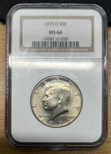 1973-D NGC MS66 Kennedy Half Dollar 50c - Lustrous Original
