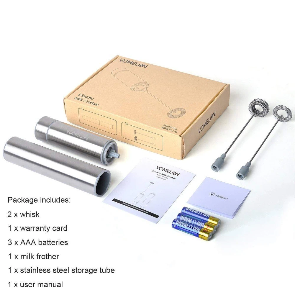 Milk Frother Handheld, Battery Operated Travel Coffee Frother Milk Foamer Dri...