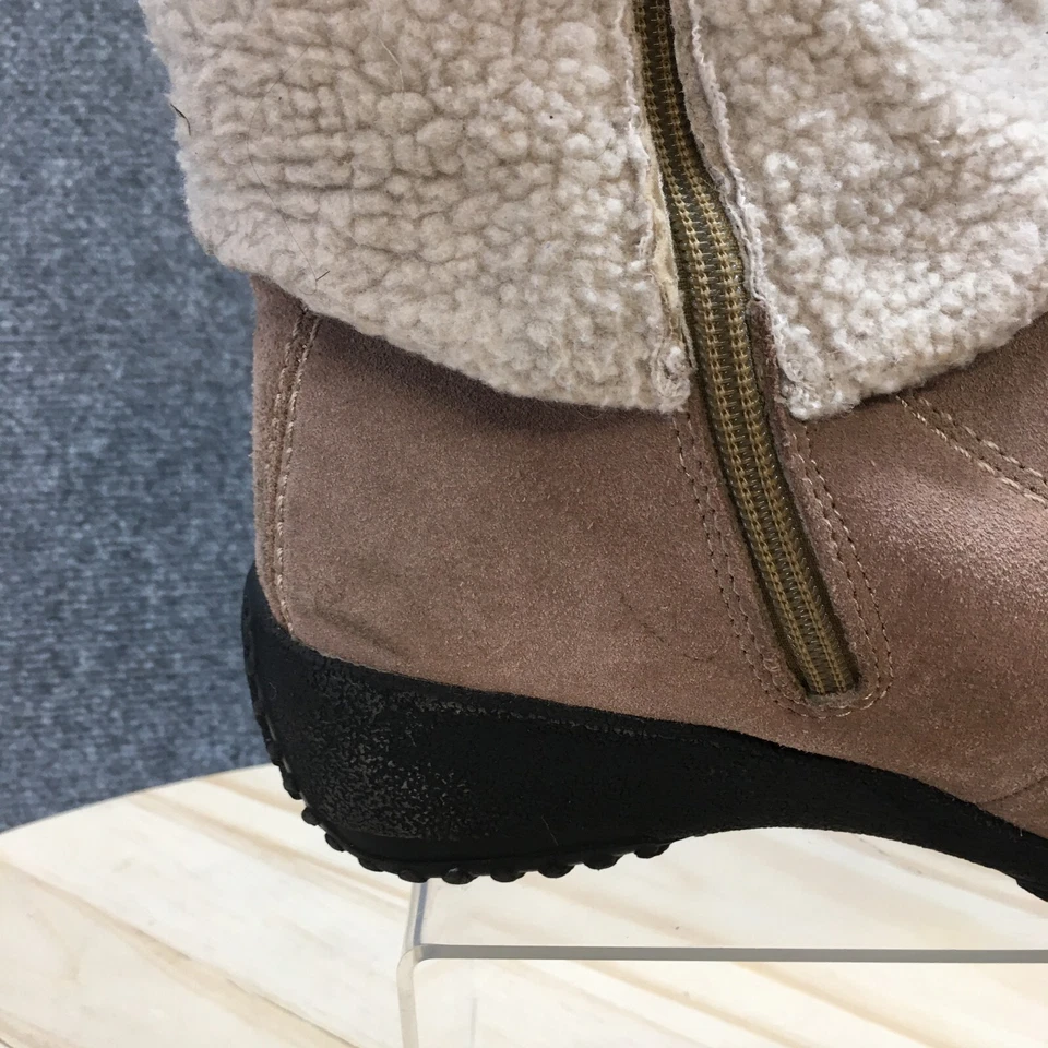 Khombu 靴子女式 9 M 踝冬季带扣休闲棕色皮革拉链 — 第 2/4 张图片