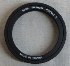 Pentax T ring to adapt cameras to telescopes bayonet K RING Made by Tasco 6506