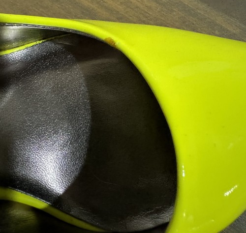 WORTHINGTON 7.5M WOR ZOE yellow faux-patent-leather point-toe HH pumps Synth - Picture 4 of 11