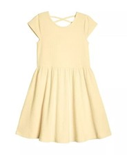 NWT Epic Threads Light Yellow Pastel Ribbed Dress Size Medium Stretch