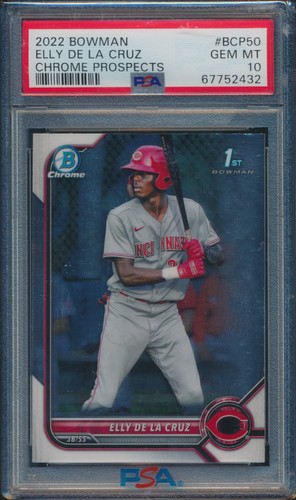PSA 10 ELLY DE LA CRUZ 1st 2022 Bowman Chrome Prospects Rookie Card RC GEM MINT