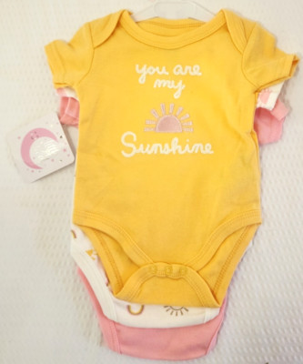   Little & Loved Baby Bodysuits   3 Pc Set | Rainbow Print | 0 3 Months | NWT
