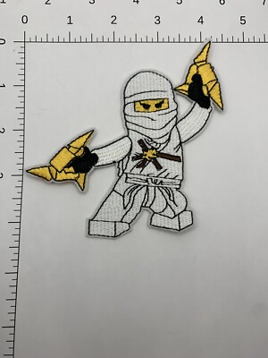LEGO ninjago White ninja Iron-on Embroidered Hard Rock Band Patches #529 