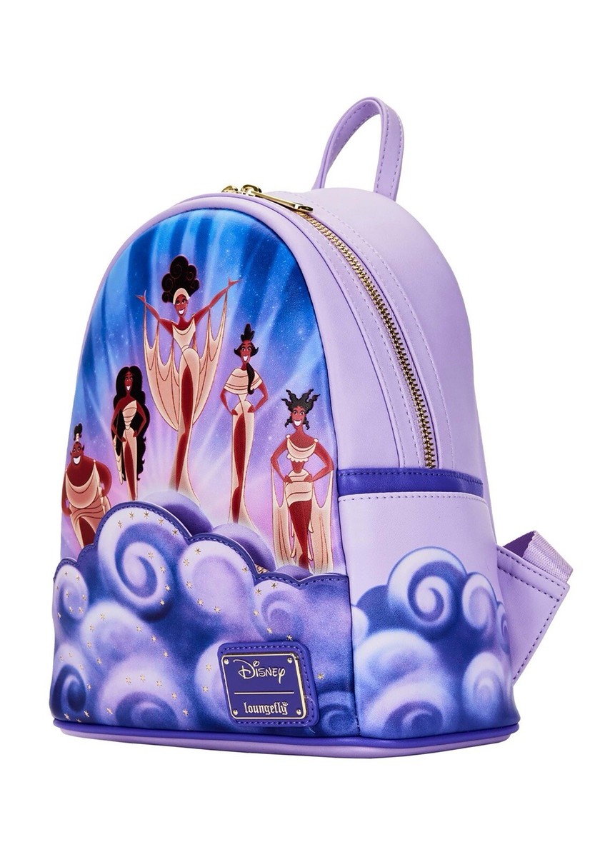NWT Loungefly Hercules Purple Disney \'Soul\' Choir Mini Backpack Loungefly Disney Hercules Muses Clouds Mini Backpack purple  main image 4