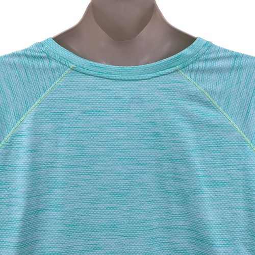 RBX Performance Activewear Top Size 2X Mint Green Marled Short Sleeve V-Neck - Picture 6 of 11