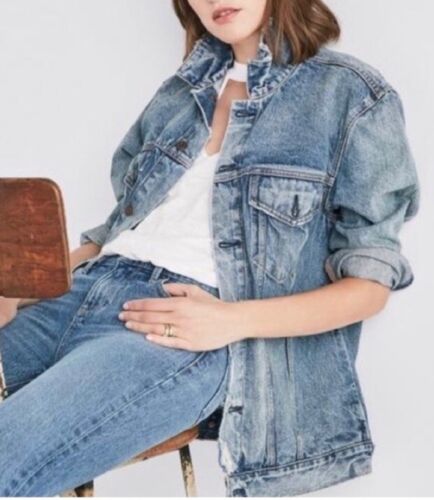 LUCKY BRAND Boyfriend Trucker Alua Denim Jeansjacke neu mit Etikett $ 99 S - Bild 2 von 15
