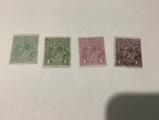 King George V 1/2d green,1d Green,1d Violet, 1 1/2d Brown mint 3 with gum