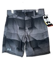 Under Armour Big Boys Golf Shorts Sz YSM Gray Black HeatGear Athletic NWT NEW
