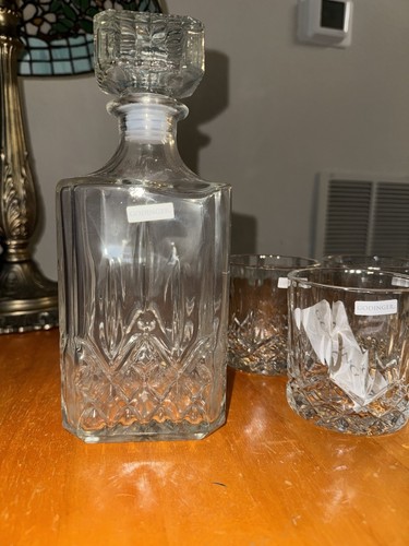 Studio Crystal by Godinger Five Piece Whiskey Decanter & Glasses Set - Picture 5 of 5