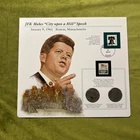 1987 JFK Half Dollars P & D Coin & US Stamp Set - Postal Commemorative