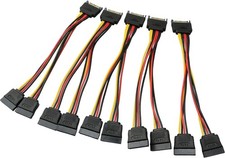 SATA Power Extension Cable 5PCS 20cm SATA Power 15-Pin Male to 2 x 15P Female Y