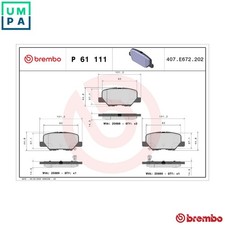 BRAKE PAD SET DISC BRAKE P 61 111 FOR MITSUBISHI OUTLANDER/SPORT/III/SUV ASX