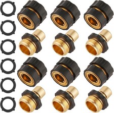 6 Set Quick Connect Hose Fittings for Garden Hose Quick Connector with Gasket