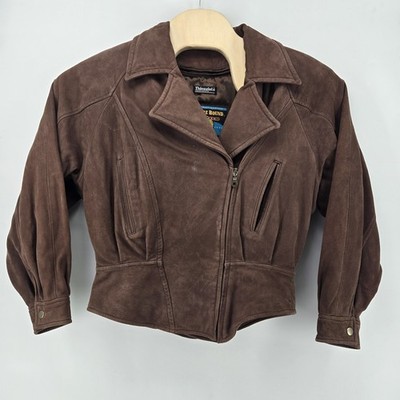 VTG Wilsons Leather Adventure Bound Brown Suede Double Lined Bomber Jacket M REA