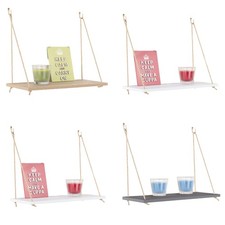 Thames 44cm Single Shelf with Hanging Rope, Various Colours, Versatile Storage