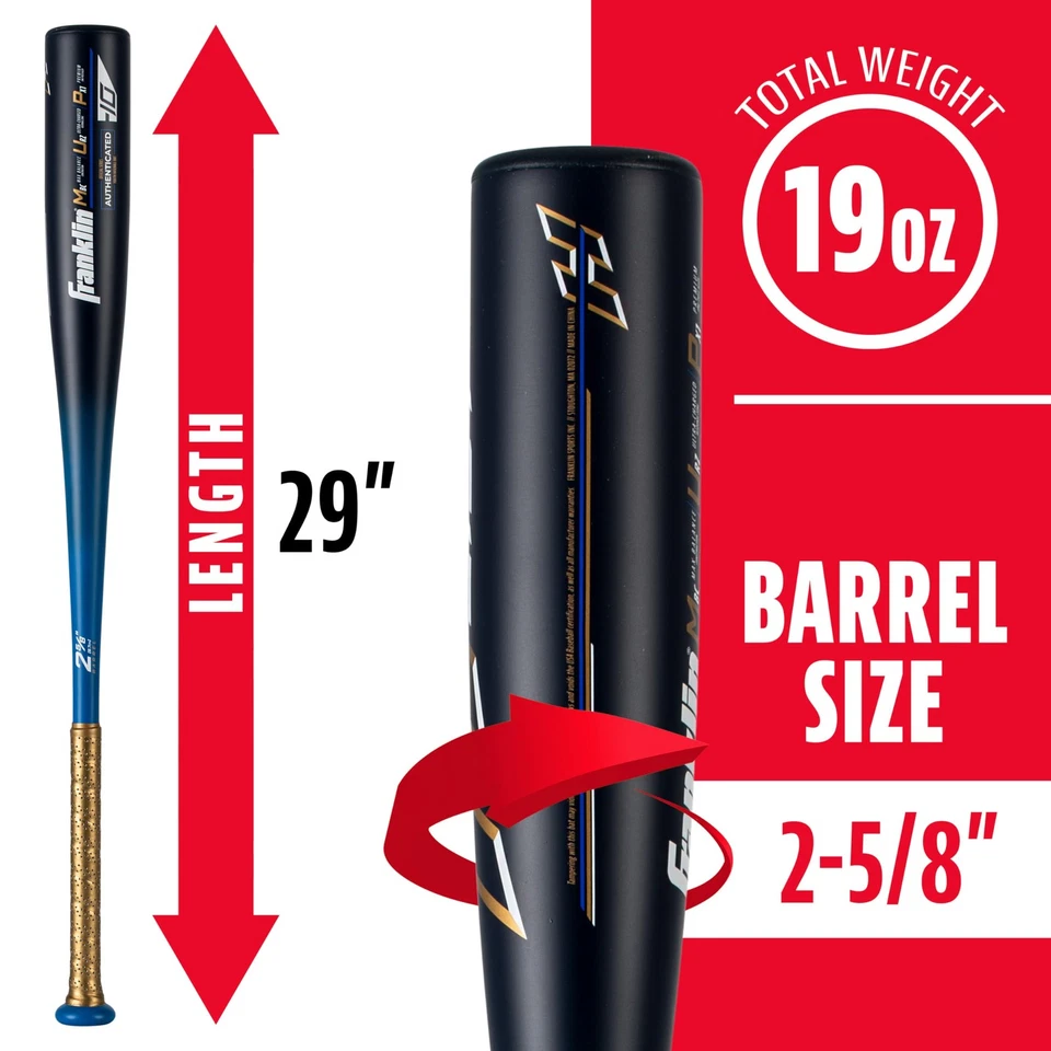 Franklin Sports Heist Youth Baseball Bat 29 Inch Lightweight Aluminum 19 Oz - Image 3 of 4