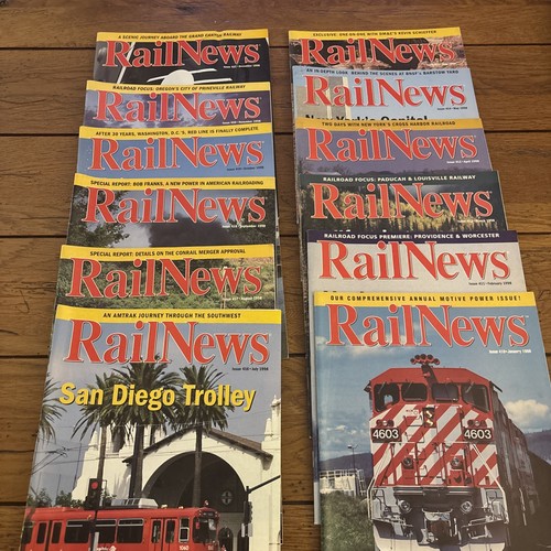 1999- RailNews 12 Magazine Lot Complete Year ALL January-December Rare