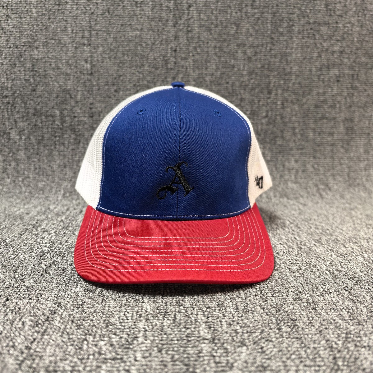 '47 Brand Atlanta Braves Trucker Hat Snapback Cap Blue Red White Mesh E558