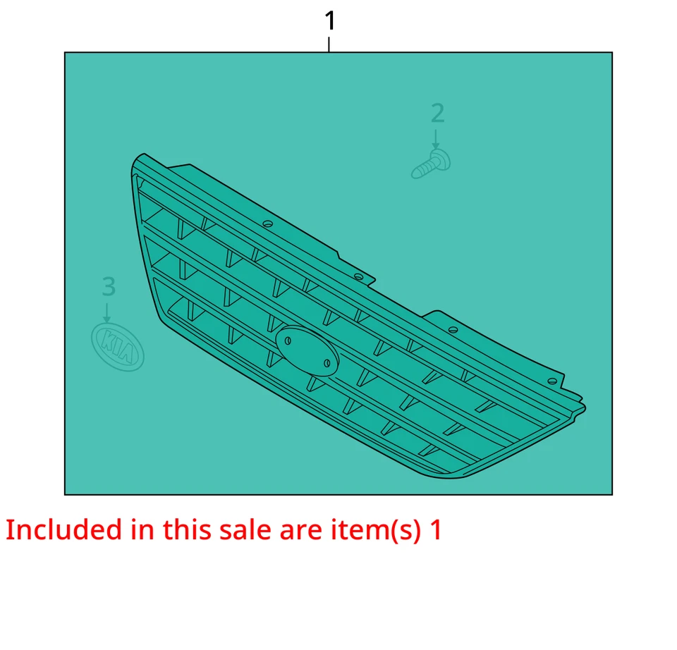 2002 2003 2004 Kia Spectra Front Center Grille OEM (0K2NA50710) Foto 3 de 4