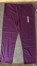 Cherokee Scrub Pants Unisex Tall XL Eggplant Drawstring Cargo Pocket 4100T NWT