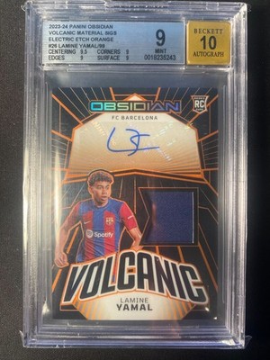 2023-24 PANINI OBSIDIAN LAMINE YAMAL RC PATCH AUTO /99 BGS 9 AUTO