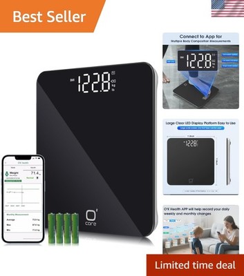 Smart Digital Bathroom Scale - 440lb Capacity, BMI & Weight Tracker with LED ...
