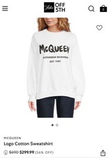 Alexander McQueen Crewneck Sweatshirt, Size 44, Made In Italy, Great Condt