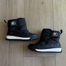 Sorel Unisex Kids Black Waterproof Snow Boots Size 10